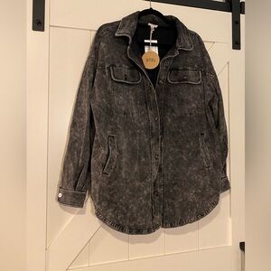 NWT Bibi Shacket - Size Small - Black stone washed